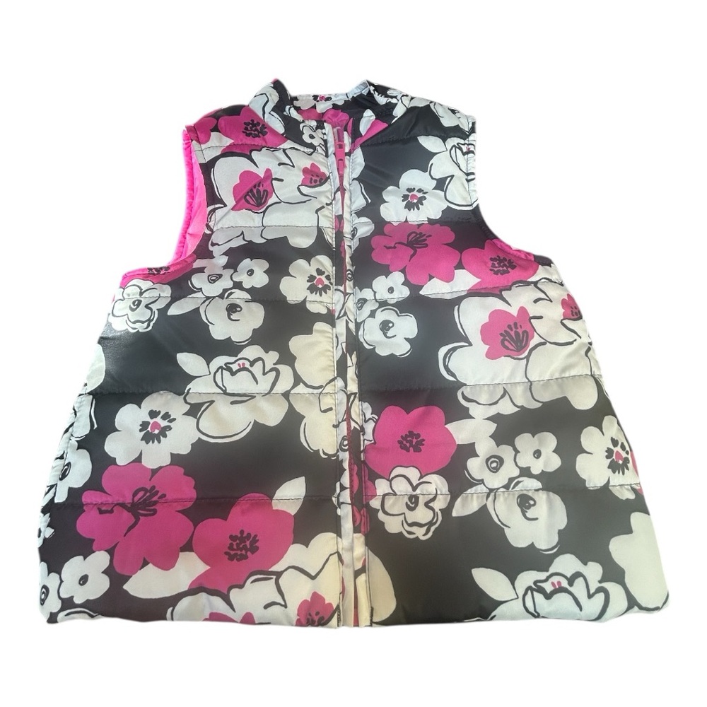 Gymboree Pink and Black Floral Vest